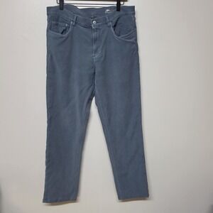 Faherty Pants Mens 35x29 Blue Stretch Terry 5-Pocket Office Slim Straight Active